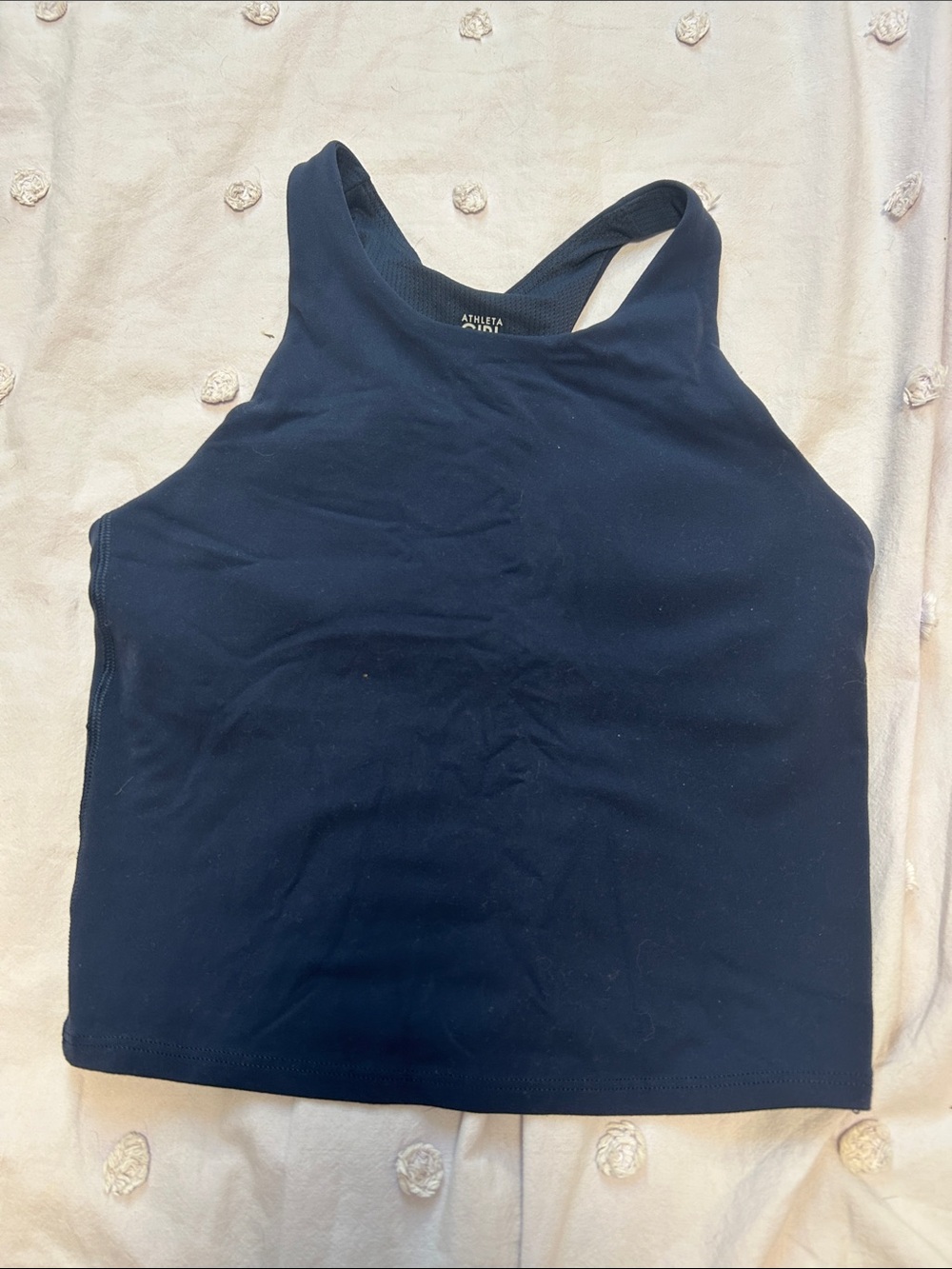 Athleta Navy High-Neck Racerback Tank